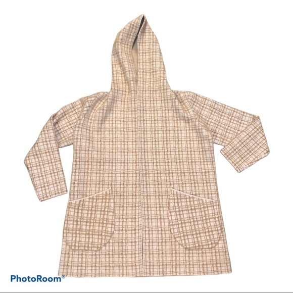 Cyrus Statement Maker Windowpane Hooded Sweater Coat size Large - Picture 1 of 5